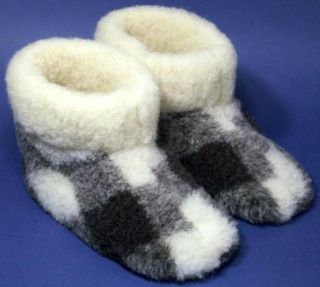 Mens sheep Wool SLIPPERS, New warm felt Boots Sheepskin, pure, for 