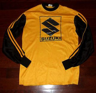SUZUKI Vtg 70s 80s Moto X MOTOCROSS Yellow Jersey T Shirt Racing Bmx 