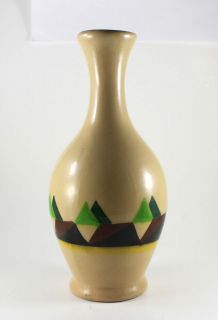 Henri Delcourt France Vase in Art Deco or Southwestern Abstract Style 