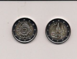 Euro 2012 SPAIN/ESPANA Brillant Uncirculated Coins from Mint 