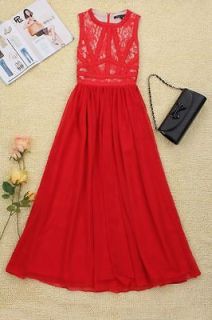 Elegant Sleeveless Lace Maxi Ms. Swift Inspired, Celeb Evening Red 
