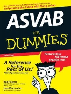 ASVAB for Dummies by Jennifer Lawler and Rod Powers 2007, Paperback 