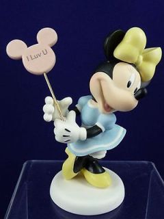 Precious Moments   Disney Minnie Mouse holding Mouse Ears Sign   I 