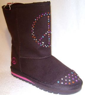 NEW SKECHERS KEEPSAKES RAGS TO RICHES BROWN TWINKLE TOES BOOTS PEACE 