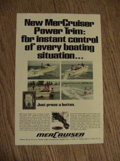 1968 advertisement MERCRUISER POWER TRIM AD stern drive boat motor 