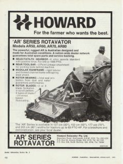 Vintage 1975 HOWARD AR SERIES ROTAVATOR Advertisement