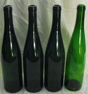 NON MATCHING GREEN RIESLING STYLE EMPTY WINE CORK BOTTLES FOR WINE 