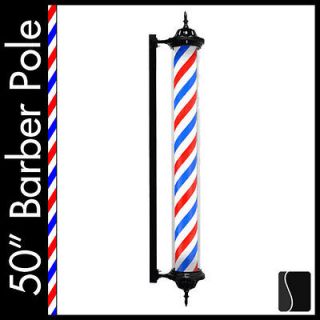 New 50 Barber Pole Light Red White Blue Rotating Original Hair Salon 
