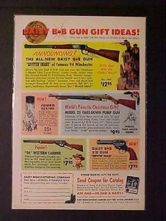 OLD ANTIQUE 1961 COWBOY TOY ~DAISY BB GUN AIR RIFLE GUNS PRINT AD 