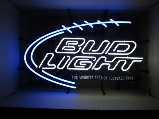 Bud Light NFL Football Fan Neon Sign beer bar light iconic budweiser 