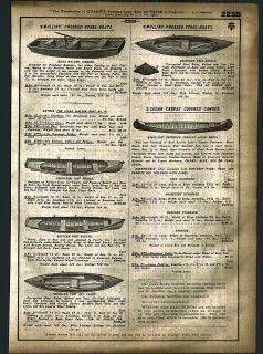 1921   22 AD Mullins Improved James River Cedar Canvas Covered Canoes 