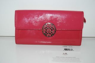 NWT COACH Pomegranate Alexandra Patent Leather Slim Envelop Wallet 