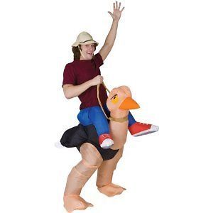 NEW Inflatable Ostrich Jockey Rider Racer Costume Adult