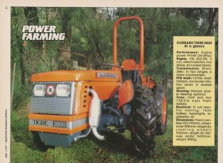 Vintage 1983 CARRARO TIGRE 2800 TRACTORS Advertisement/​Article