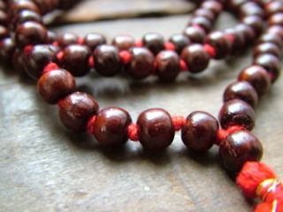 Rosewood Mala 108 + 1 Beads Buddhism Japa Meditation Necklace Rare 