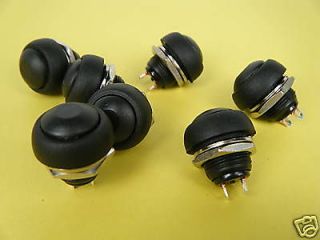 6pcs Waterproof Momentary OFF (ON) N/O CAR BOAT PUSH BUTTON BLACK 