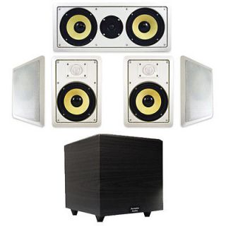   Home Theater Subwoofer, 6.5 Center Channel, 8 HD In Wall Speakers