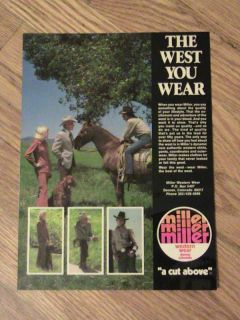 miller wear ad western advertisement cowboy horse girl