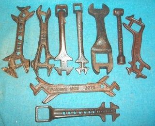 e812 Lot Of Antique Wrenches Wrench Iron Age Studibaker Famos Ohio IH