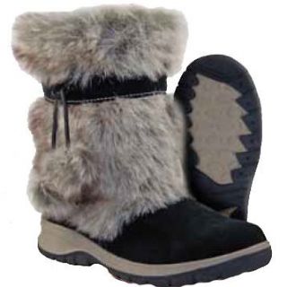 Itasca INUIT Womens Black Suede Faux Shearling Winter Snow Boot 659962