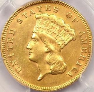 1878 Three Dollar Indian Gold Piece $3   PCGS Uncirculated   Rare 