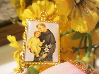 Vintage light weight St. Joseph Medal & Gold 22 necklace ~ Deal of 