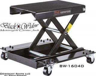   1100 LB MOTORCYCLE CENTER JACK LIFT STAND + DOLLY COMBO (BW 1604D