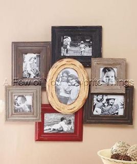 ANTIQUE LOOK COLORED WOODEN PICTURE FRAME PHOTO COLLAGE WALL ART HOME 