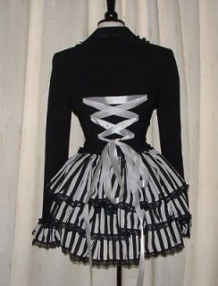 coat jacket black white bustle goth emo laced corset edwardian 