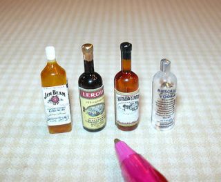 Miniature Liquor for the DOLLHOUSE Bar, Set #2 Miniatures 1/12 scale