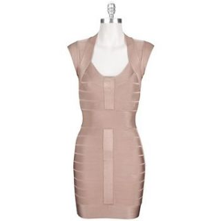 French Connection Ribbon Knit Dark Intimate Pink Bodycon Bandage Dress 