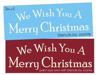 STENCIL We Wish You Merry Christmas Shabby Vintage style font 