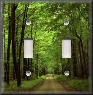 Light Switch Plate Cover   Green Tree Lined Country Road