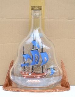 PK234 # Wood Art Ship / Boat in Bottle   Nautica   Desk & Shelf 