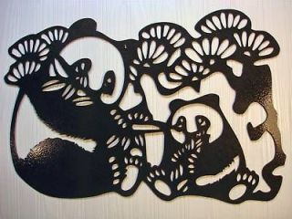 Metal Wall Art Panda and Baby Home Decor Wrought Iron