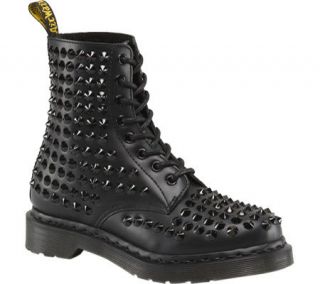 Dr. Martens Womens Spike 8 Eye Lace Up Studded Ankle Boots Black 
