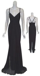 MARCHESA Fit Flare Black Silk Beaded Dress Gown 10 NEW