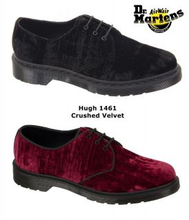 Dr Doc Martens Unisex 1461 Hugh Crushed Velvet Luxury Gothic Shoes 3 