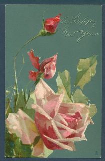 G4116 Catherine Klein postcard Roses, New Year, Tuck 6124 Rose