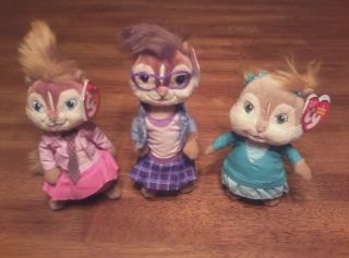 Ty set of 3 Eleanor, Jeanette and Brittany CUTE from Alvin and the 