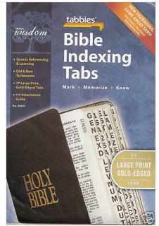 Bible Tabbies Tabs Old New Testament Index Large Print