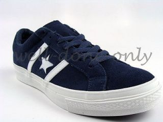 Converse Academy OX vtg navy blue white suede leather mens skate shoes 
