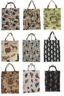 LADIES QUALITY TAPESTRY CANVAS RETRO ECO SHOPPER CARRIER SHOPPING BAGS