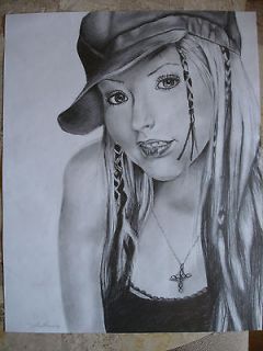 ORIGINAL Graphite Drawing Christina Aguilera, big eye, singer, The 