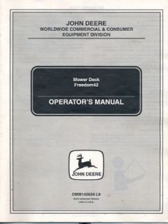 John Deere Freedom42 Mower Deck Operators Manual Used