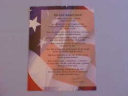 AUTHENTIC HAND SIGNED AUTOGRAPHED PATRIOTIC LONE RANGER CREED w/ COA