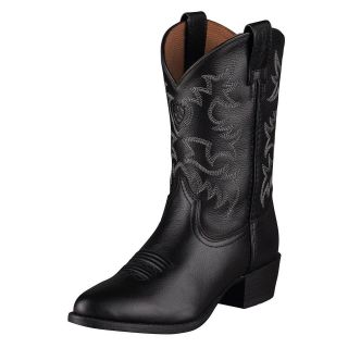 Ariat Kids Boys Heritage Pull On Cowboy Western Boots Black 10001819