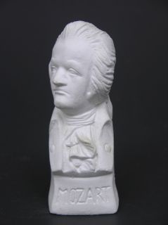 Vintage Chalkware Bust Mozart by Herco, 4 1/2