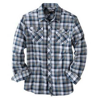 Zoo York Wallabout Bay Plaid Flannel Shirt Navy Button Front LS 2 