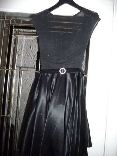 Joseph Ribkoff size 6 black dressy dress w sparkles full satin skirt 